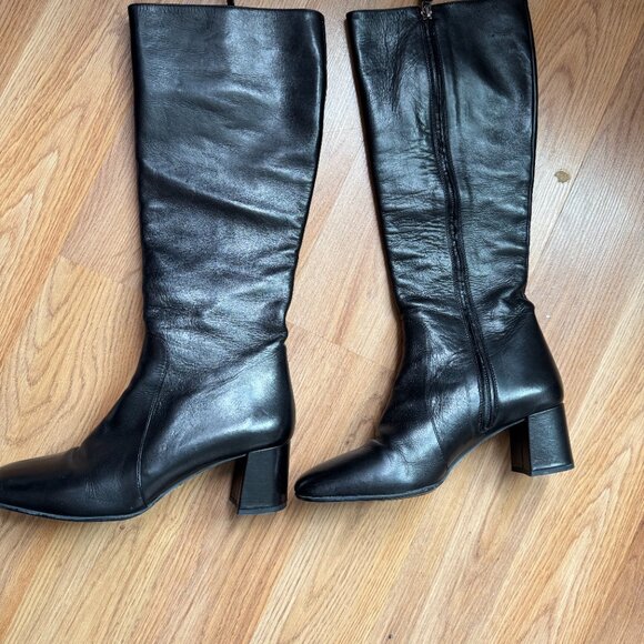 Prada Boots - Black, calf-height, 2in block heel - Picture 1 of 8